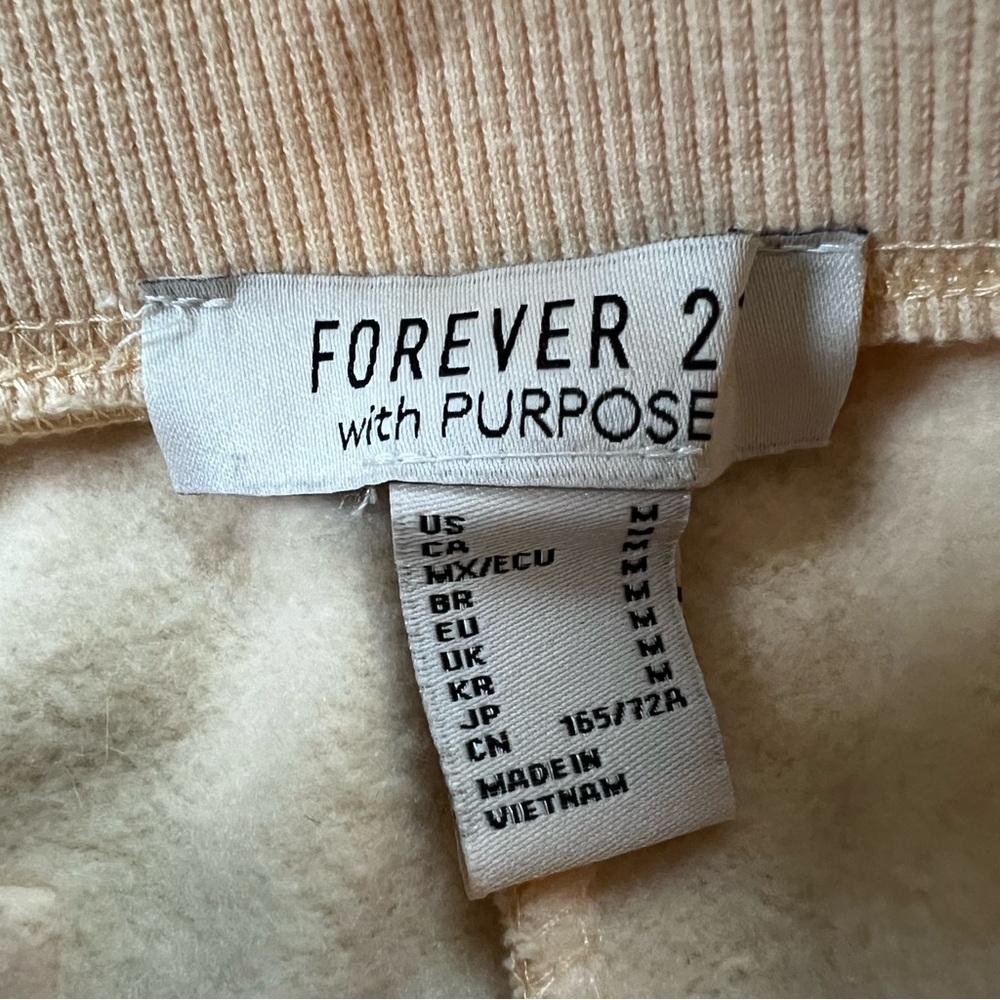 FOREVER21 Pastel Yellow Sweatpants Loungewear Baggy Cotton Pants Back Pocket M - Picture 12 of 16